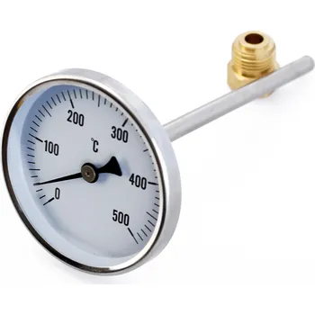 Domácí teploměr VELKÝ TEPLOMĚR do komína se sondou pro měření spalin 0-500°C XL FI:80mm DÉLKA 30CM