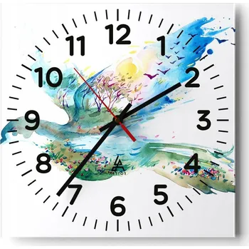 Hodiny Nástěnné hodiny do obýváku 40x40 Abstrakce Tiché hodiny Skleněné hodiny Bez hlučnosti