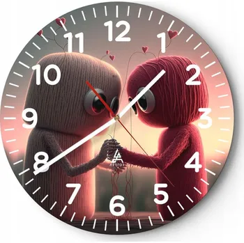 Hodiny Nástěnné hodiny do obýváku 40x40 Vlna Kulatý Hodiny na skle Loft Tiché