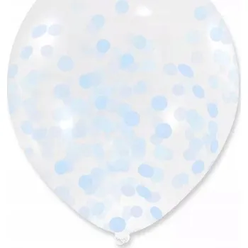 Balónek BALÓNEK S KONFETAMI MODRÝ NAROZENINY KŘEST 30 CM