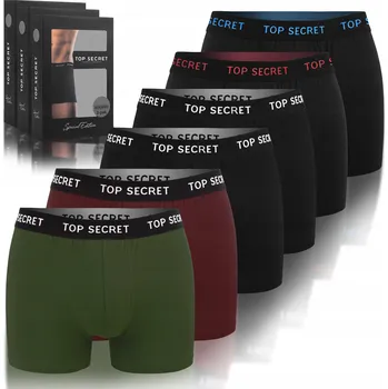 Boxerky TOP SECRET Pánské bavlněné boxerky Balení 6 Kusů Velikost XL