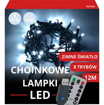 Vánoční dekorace VÁNOČNÍ LED GIRLANDA 12M ZÁVĚS 100 BÍLÝCH SVĚTÝLEK DO DOMU