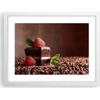 Obraz Obraz plakát v bílém rámu do obýváku 40x30 foto plakát s motivem dortu na zeď