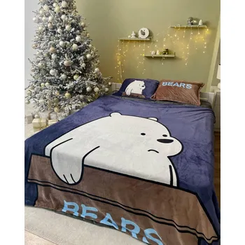 Povlečení Teplé 4dílné povlečení s prostěradlem 160x200 a polštáře 50x70 z plyše