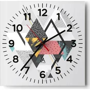 Hodiny Nástěnné hodiny do obýváku 40x40 Abstrakce Tiché hodiny Skleněné hodiny Bez hlučnosti