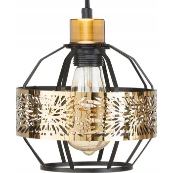 Závěsná vitrážová lampa, černý kov WSP04A1