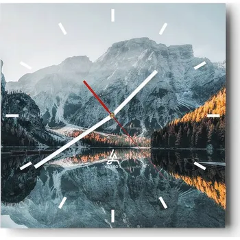 Hodiny Velké nástěnné hodiny 40x40 Krajina Skleněné hodiny Tiché