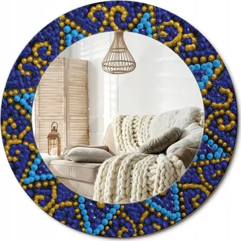 Zrcadlo Zrcadlo s potiskem do koupelny, kuchyně, předsíně, průměr 50 cm, karnevalový vzor