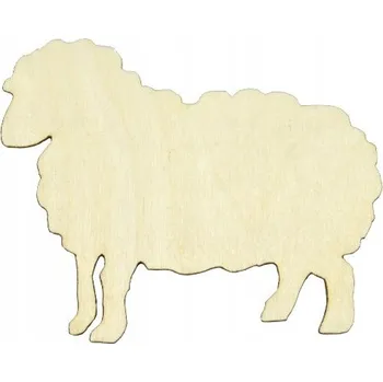 Obraz Dřevěná Ovečka 15 cm beran Velikonoce dekorace pro scrapbooking dřevěné ovečky