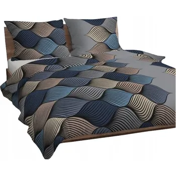 Povlečení Povlečení 160x200 šedé modré béžové s copánky