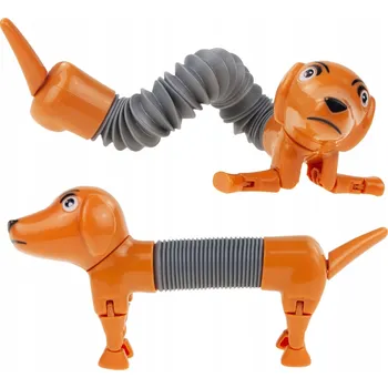 Hračka pro nejmenší JEZEVČÍK PES PROTAHOVACÍ ANTISTRESOVÝ POP TUBE ROZTAHOVACÍ PRUŽINA