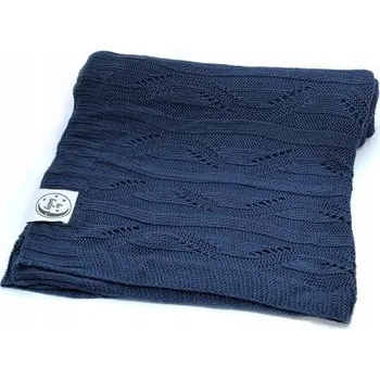 Dětská deka Bambusová deka pletená 100% BAMBUS TMAVĚ MODRÁ