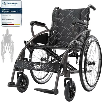 Invalidní vozík Invalidní vozík VOCIC U31 skládací Lehký do 150 kg, přepravní vozík s dvojitou brzdou skládací (17,5 kg)