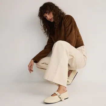 Dámské baleríny Reserved - Baleríny s nastavitelným páskem - krémová - 245CQ-01X - 245CQ-01X-38