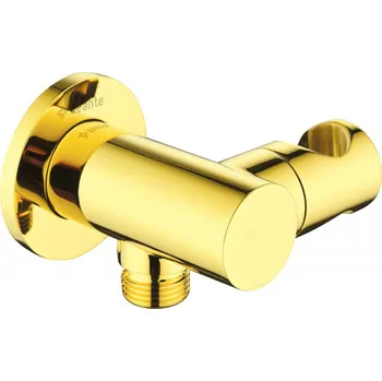 DEANTE - Cascada zlato - Úhlová hadicová spojka, kulatá, s držákem ruční sprchy NAC_Z57K