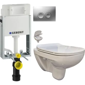 GEBERIT KOMBIFIXBasic vč. matného tlačítka DELTA 25 + WC bez oplachového kruhu Edge + SEDÁTKO 110.100.00.1 21MA EG1