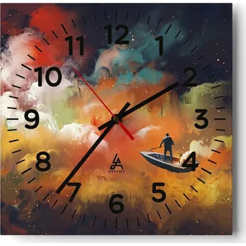 Hodiny Nástěnné hodiny do obýváku 40x40 Abstrakce Tiché hodiny Skleněné hodiny Bez hlučnosti