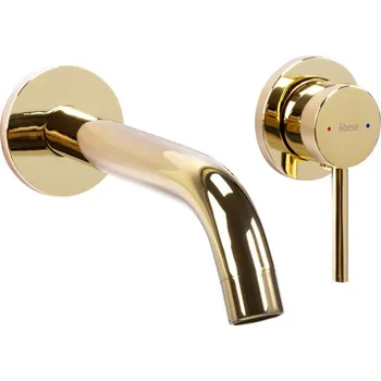 Vodovodní baterie REA - Umyvadlová baterie OWEN zlatá + BOX REA-B5333