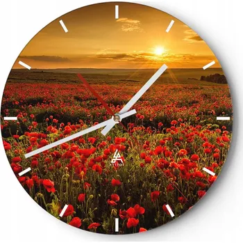 Hodiny Nástěnné hodiny do kuchyně 30x30 Krajina Skleněné hodiny do obýváku Tiché