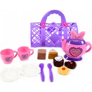 Dětská kuchyňka JÍDELNÍ SADA KUCHYŇSKÁ SADA NA ČAJ KÁVU NÁDOBÍ PRO PANENKY