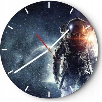 Hodiny Nástěnné hodiny do kuchyně 30x30 Kosmos Skleněné hodiny do obýváku Loft Tiché