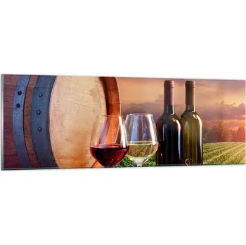 Obraz Obraz na skle do obýváku ložnice 90x30 vinice foto obrazy na zeď sklo