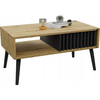 Konferenční stolek Konferenční stolek Malecki Meble obdélníkový 90 x 50 x 45 cm černý, dub artisan