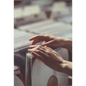 Obraz Plakát v bílém rámu do obýváku ložnice 50x70 hudební deska obraz