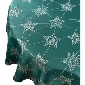 ubrus Vánoční ubrus Zelený se stříbrným sněhem, kulatý průměr 80 cm