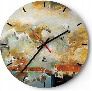 Hodiny Velké nástěnné hodiny 40x40 Abstrakce Skleněné hodiny Kulatý Tiché