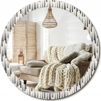 Zrcadlo Zrcadlo s potiskem do koupelny do předsíně a kuchyně XXL 100 cm Pruhovaný vzor