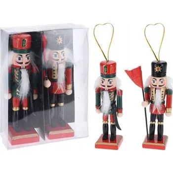 Vánoční ozdoba Vánoční Koule 2 dřevěných závěsná ozdoba na stromeček ozdob louskáček