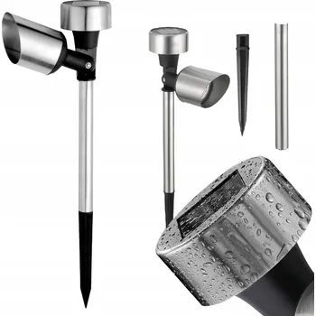 Venkovní osvětlení Solární Zahradní Lampa LED Sloupek Zapichovací Černá Do Zahrady Hrot Studená Bílá