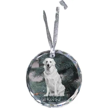 Vánoční ozdoba Personalizovaná vánoční vánoční koule s fotkou - Kuvasz, dekorace na stromeček, medailon