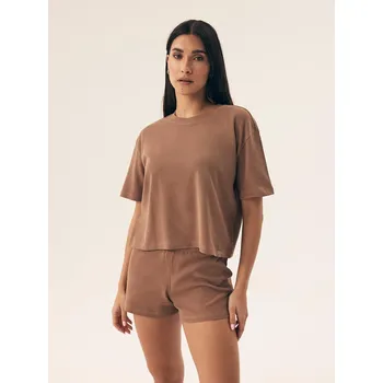 Pánské pyžamo Henderson Dámské pyžamo 42780 Nilsa kr/r S-XL káva M