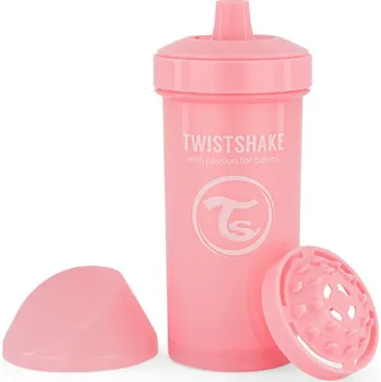 TwistShake Hrneček Netekoucí s Míchátkem 360 Ml Růžový 12m+