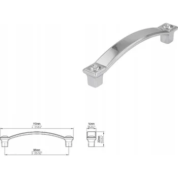Nábytkové kování Nábytková úchytka SIRO 2038-110ZN1J3 chrom lesklý / SWAROVSKI