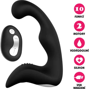 Anální kolík VšeNaSex.cz Silikonový stimulátor prostaty USB Black Power černý