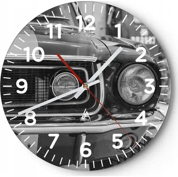 Hodiny Kuchyňské nástěnné hodiny 30x30 Auto Moderní skleněné hodiny Tichý obývací pokoj