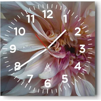 Hodiny Nástěnné hodiny do obýváku 40x40 Květina Tiché hodiny na skle Stylové tiché