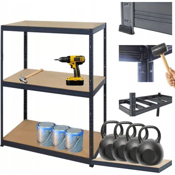Dílenský regál Kovový regál skladový garážový HELIOS premium 90x110x45 3x400kg