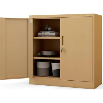 Komoda JAN NOWAK Nízká kovová skříňka/komoda do kanceláře BEATA Fresh Style: Béžová