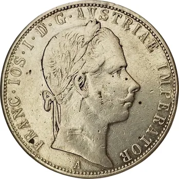 Stříbrná mince 1 zlatník František Josef I. Rakouská ražba 1858 12.34000015258789 g