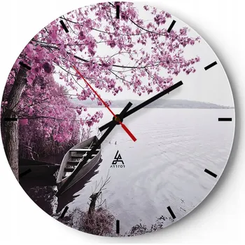 Hodiny Velké nástěnné hodiny 40x40 Krajina Skleněné hodiny Kulatý Tiché