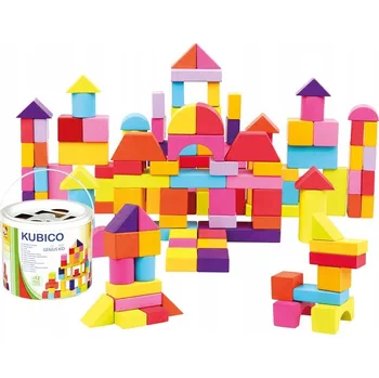 Dřevěná hračka Dřevěné stavebnice v kyblíku Bino 84203 100 ks.