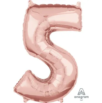 Balónek Amscan balónek fóliový narozeniny číslo 5 růžovo-zlaté 66cm 3660001