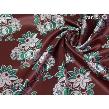 HEDVA ČESKÝ BROKÁT Ondran 160 krojový brokát GERBERA S JABLÍČKY VELKÁ vínová | 13