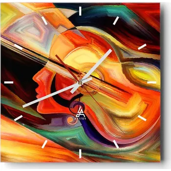 Hodiny Velké nástěnné hodiny 40x40 Abstrakce Skleněné tiché hodiny