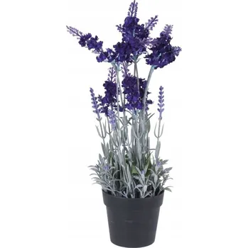 umělá květina UMĚLÁ ROSTLINA V KVĚTINÁČI LEVANDULE FIALOVÁ V KVĚTINÁČI 40 cm