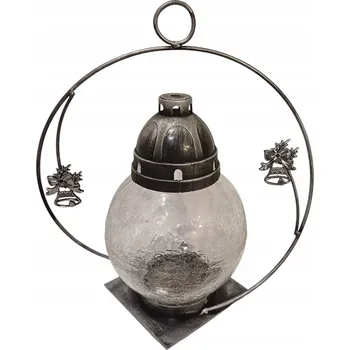 Svíčka Elegantní vánoční hřbitovní svíčka v ozdobném kovovém koši